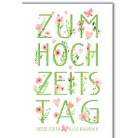 Hochzeitstag Glückwunschkarte mit Umschlag  Schrift...