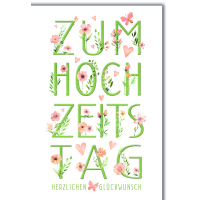 Hochzeitstag Glückwunschkarte mit Umschlag  Schrift...