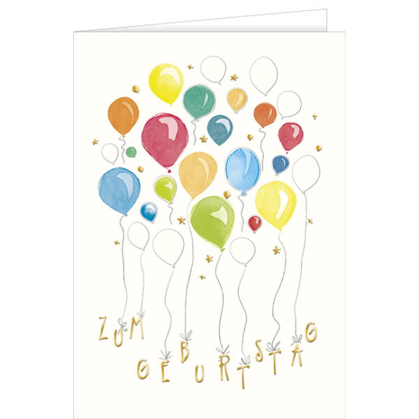 Geburtstag große A4 XXL Karte mit Umschlag Zum Geburtstag Luftballons