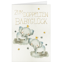 Geburt Zwillinge Glückwunschkarte mit Briefumschlag...