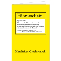 Führerschein Glückwunschkarte mit Umschlag zum...