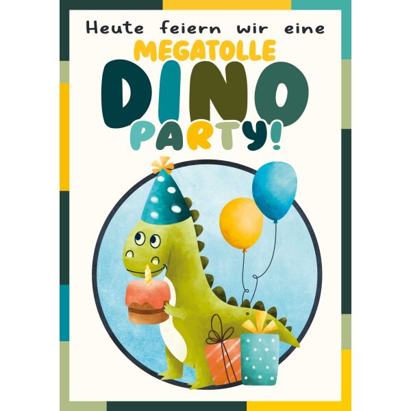 Geburtstag Musikkarte Soundkarte A5 Dino Party Song Viele Dinos