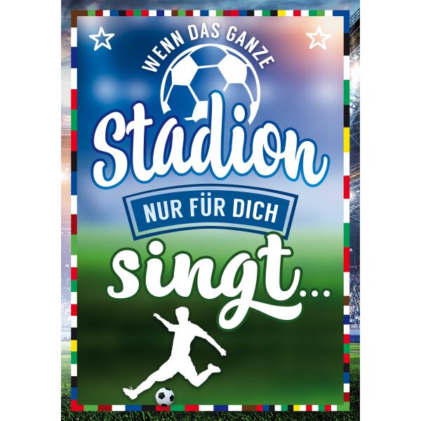 Geburtstag Musikkarte Soundkarte A5 Fußball Stadion, Song Happy Birthday