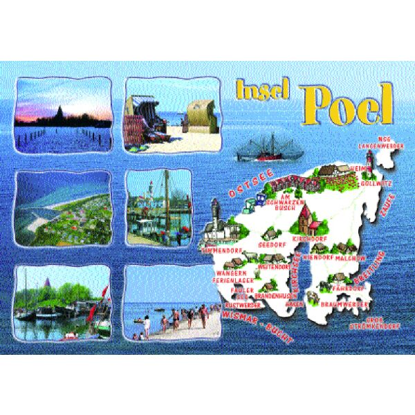Insel Poel Postkarte Ansichtskarte Landkarte 6 Bilder Ostsee
