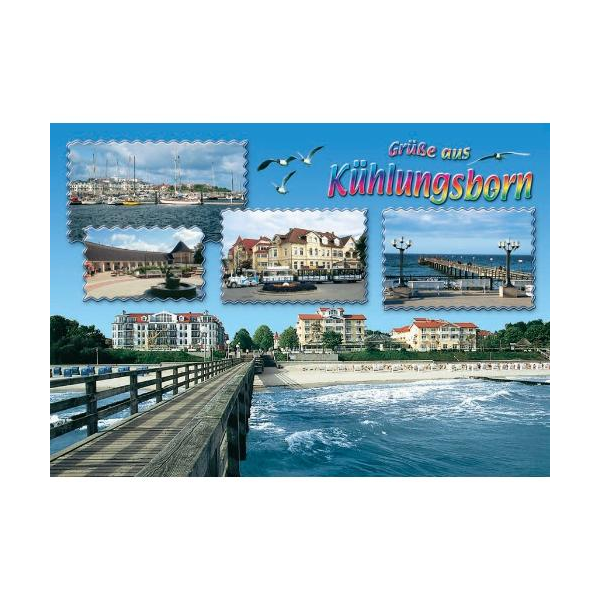 Kühlungsborn Postkarte Ansichtskarte Grüße aus 5 Fotos Ostseebad