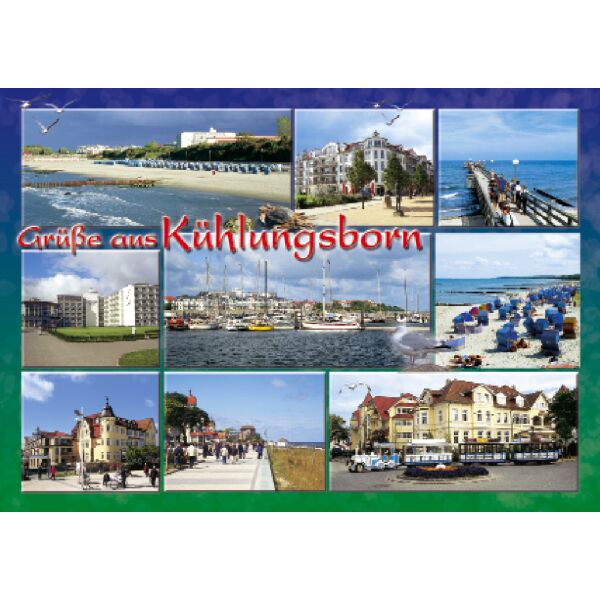 Kühlungsborn Postkarte Ansichtskarte Grüße aus 9 Fotos Ostseebad