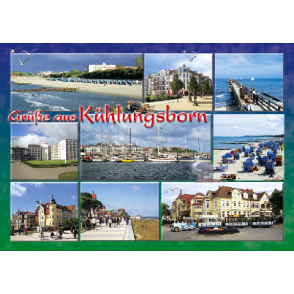 Kühlungsborn Postkarte Ansichtskarte Grüße aus 9 Fotos Ostseebad