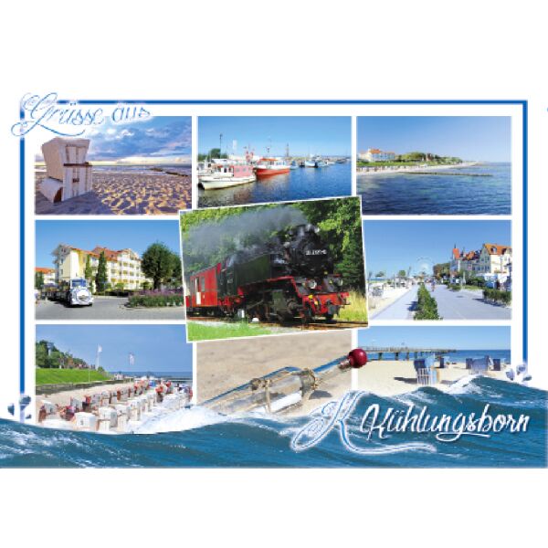 Kühlungsborn Postkarte Ansichtskarte Grüsse aus 9 Fotos Ostseebad