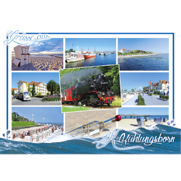 Kühlungsborn Postkarte Ansichtskarte Grüsse aus 9 Fotos Ostseebad