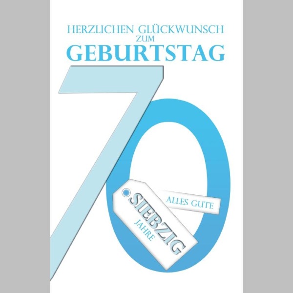 A 70. Geburtstag Glückwunschkarte mit Umschlag 70. Geburtstag Alles Gute