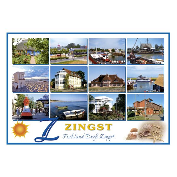 Zingst Postkarte Ansichtskarte Fischland-Darß-Zingst 12 Fotomotive