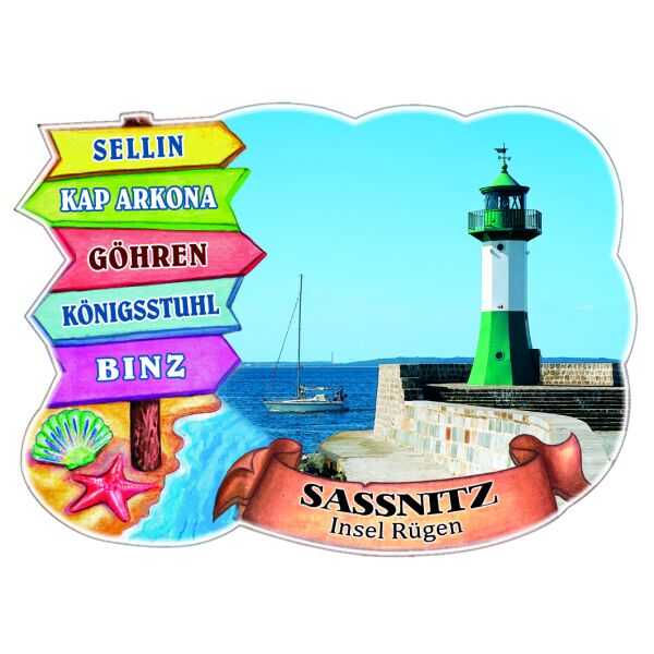 Sassnitz Magnet Wegweiser Sassnitz Insel Rügen Hafenstadt