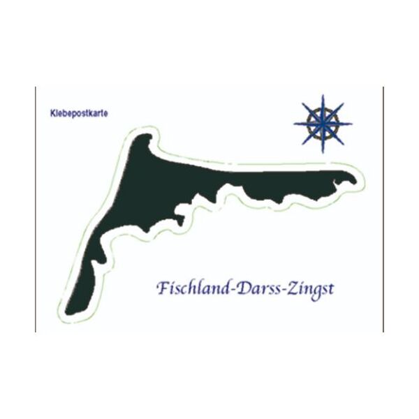 Fischland Darß Zingst Klebepostkarte Autoaufkleber schwarze Umrisse
