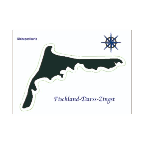 Fischland Darß Zingst Klebepostkarte Autoaufkleber schwarze Umrisse
