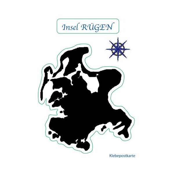 Insel Rügen Klebepostkarte Autoaufkleber weiß Ostseeinsel