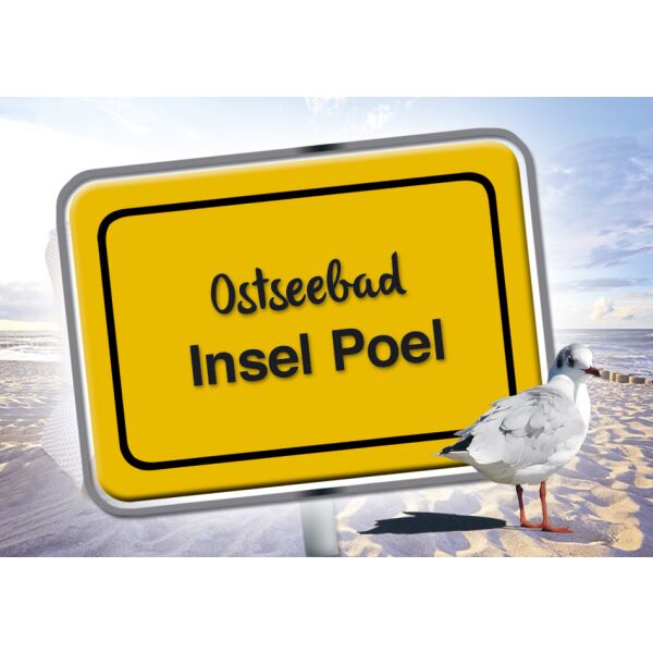 Insel Poel Magnet Foto Ortsschild Ostseebad