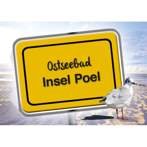 Insel Poel Magnet Foto Ortsschild Ostseebad