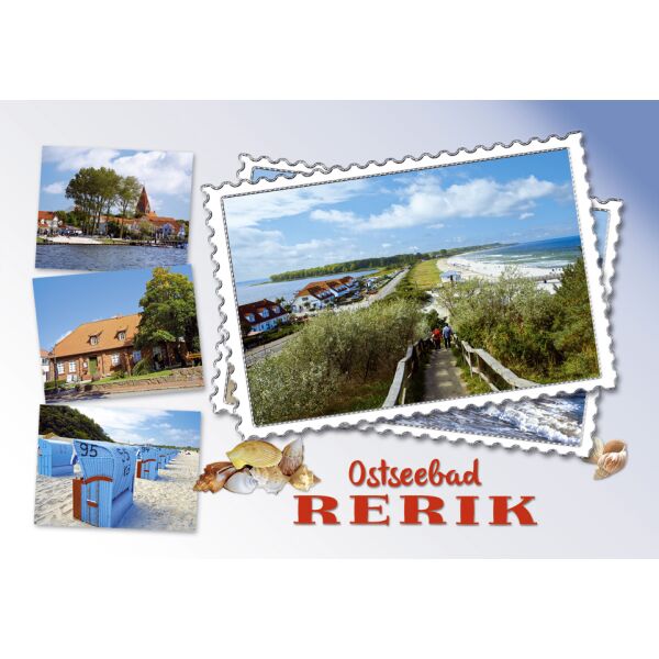 Rerik Magnet 4 Fotomotive Briefmarke Ostseebad