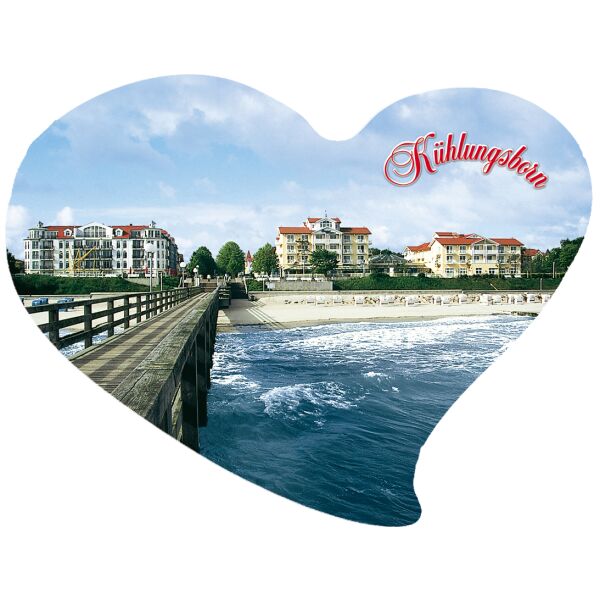Kühlungsborn Magnet Herzform Ostseebad Strandansicht