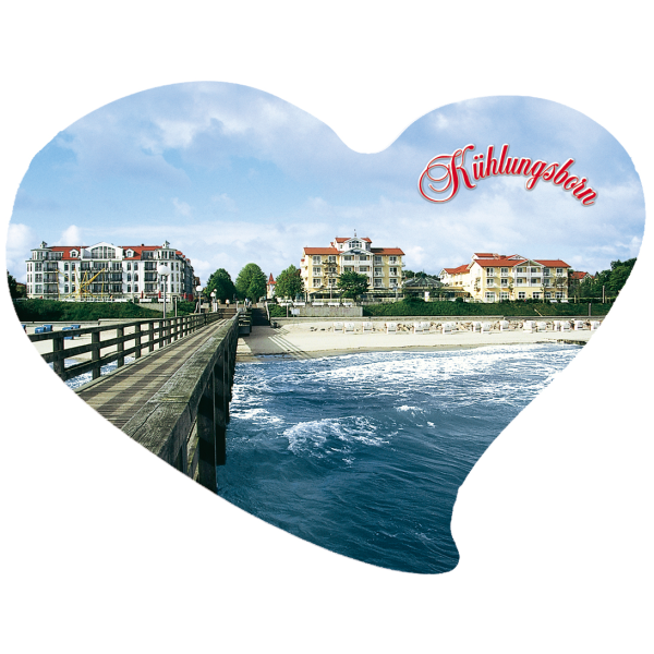 Kühlungsborn Magnet Herzform Ostseebad Strandansicht