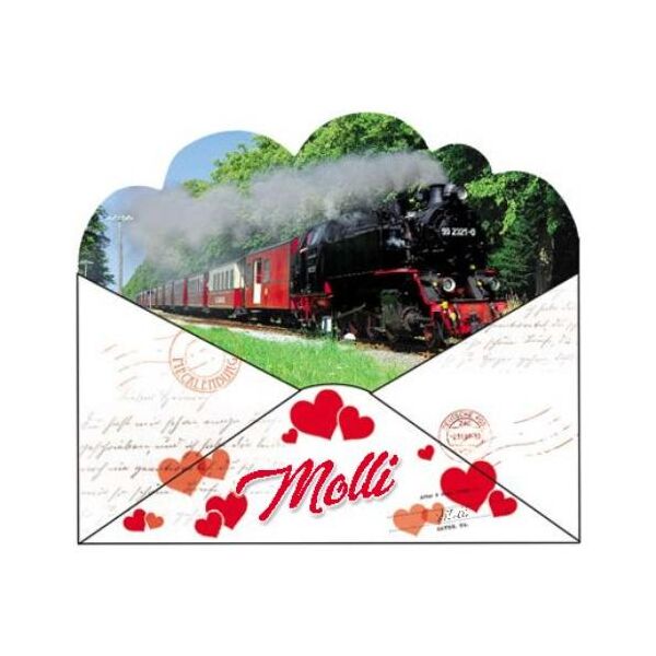 Bad Doberan Molli Magnet Briefform Herzen Eisenbahn