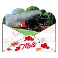 Bad Doberan Molli Magnet Briefform Herzen Eisenbahn