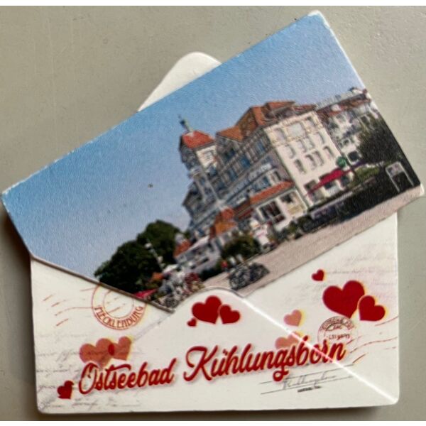 Kühlungsborn Magnet Briefform Herzen Ostseebad