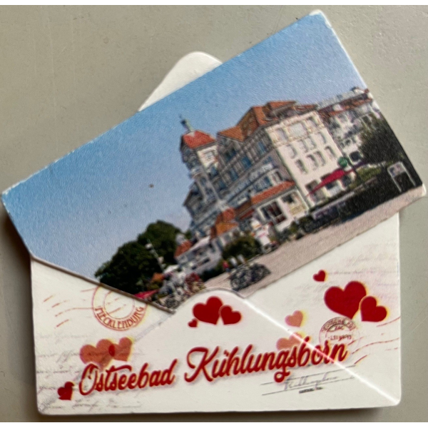 Kühlungsborn Magnet Briefform Herzen Ostseebad