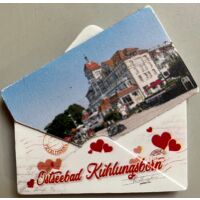 Kühlungsborn Magnet Briefform Herzen Ostseebad
