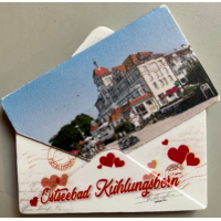 Kühlungsborn Magnet Briefform Herzen Ostseebad
