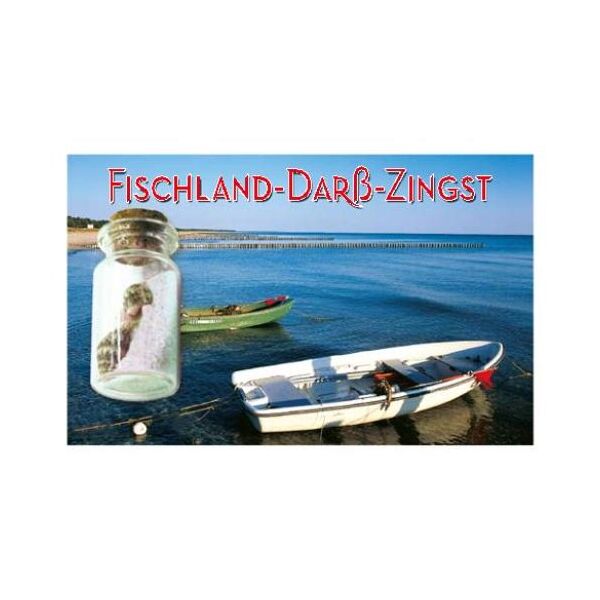Fischland-Darß-Zingst Magnet mit kleiner Flasche Strandmotiv Boote