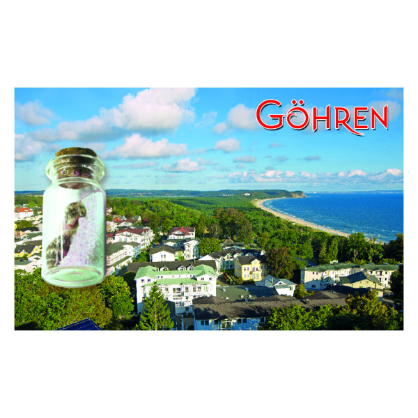 Göhren auf Rügen Magnet kleine Flasche Fotomotiv Ostseebad Bucht