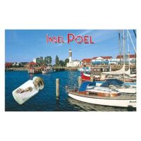 Insel Poel Magnet mit kleiner Flasche Hafen Ostseebad