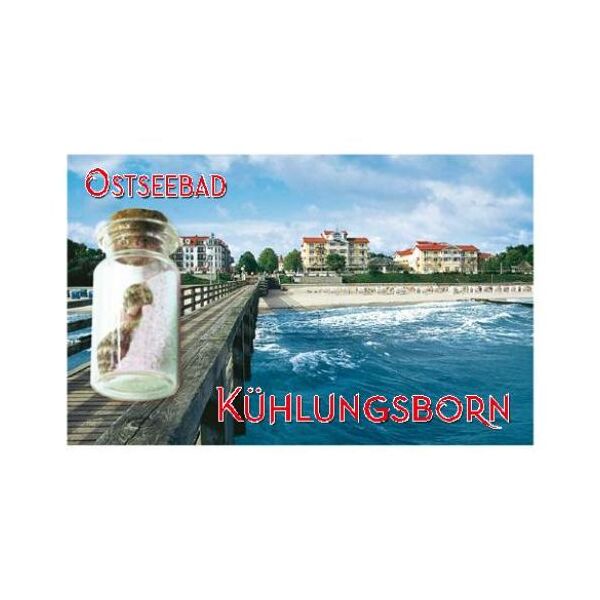 Kühlungsborn Magnet mit kleiner Flasche Ostseebad Strandanblick