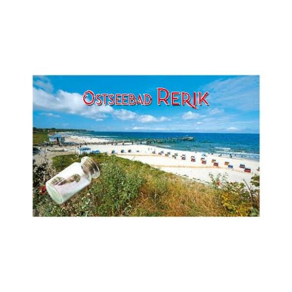 Rerik Magnet mit kleiner Flasche Strandansicht Ostseebad