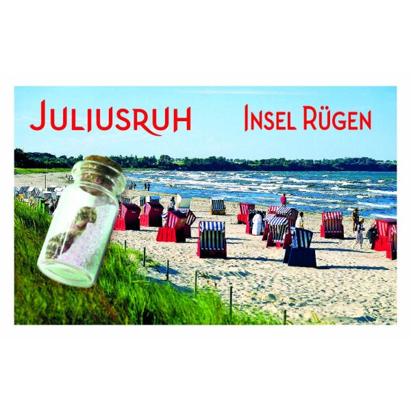 Insel Rügen Magnet mit kleiner Flasche Juliusruh Strand Ostseeinsel