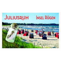 Insel Rügen Magnet mit kleiner Flasche Juliusruh...