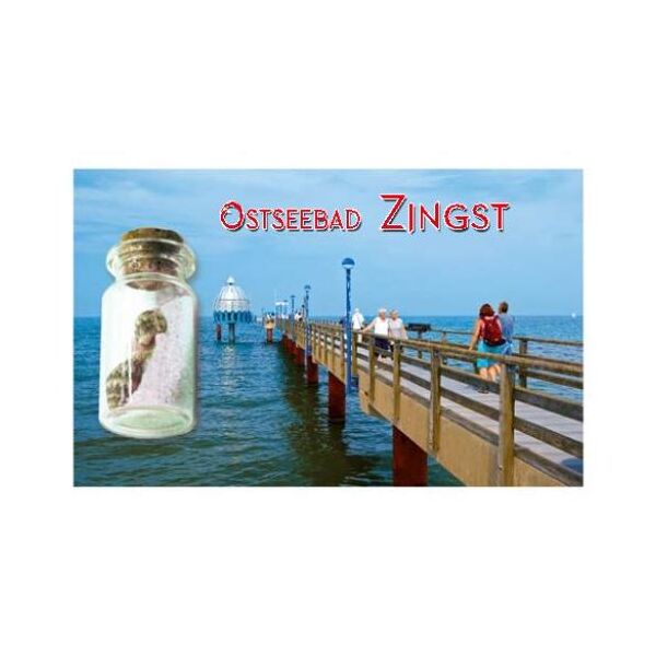 Lieferbar ab 2027 - Zingst Magnet mit kleiner Flasche Seebrücke Ostseebad Zingst