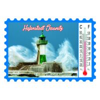 Sassnitz Magnet Thermometer Leuchtturm in Brandung Insel...