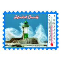 Sassnitz Magnet Thermometer Leuchtturm in Brandung Insel...