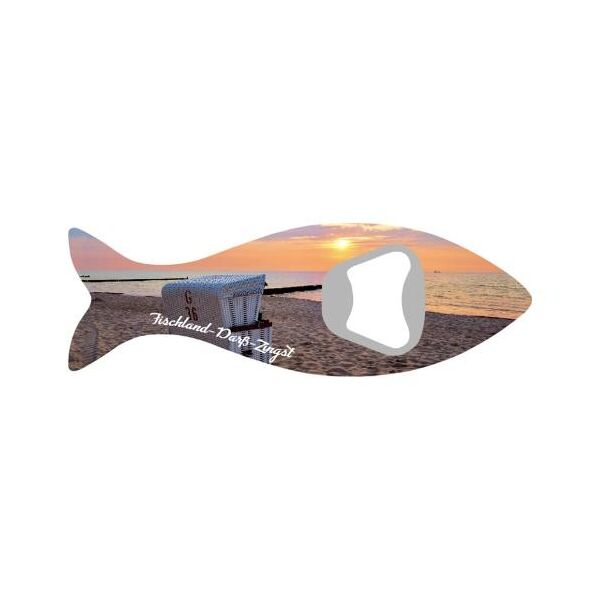 Fischland-Darß-Zingst Flaschenöffner Magnet Fischform Strandmotiv