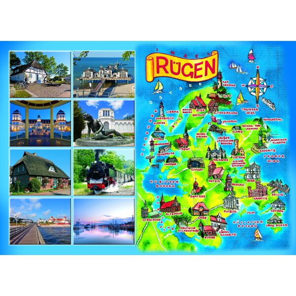 Insel Rügen Tischset Unterlage 44x32cm 4 Bilder Ostseeinsel