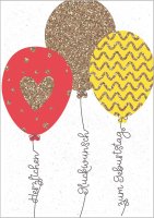 Geburtstag - Glimmer Cards - Soundkarte und Lichtkarte im Format 14,8 x 21,0 cm - „Luftballons - Somewhere over the rainbow“