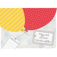 Geburtstag Glimmer Cards Soundkarte und Lichtkarte Luftballons Somewhere over the rainbow