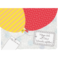 Geburtstag Glimmer Cards Soundkarte und Lichtkarte Luftballons Somewhere over the rainbow