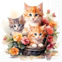 Servietten Cocktail 25x25cm 3-lagig 20 Stück Katzen...