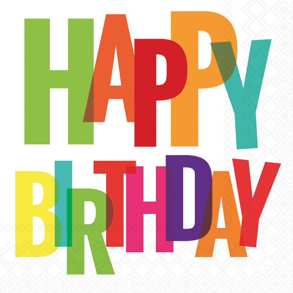 Servietten Lunch 33x33cm 3-lagig 20 Stück Happy Birthday Schriftzug Ambiente-Servietten