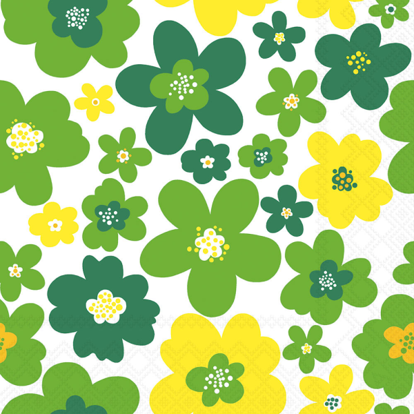 Servietten Lunch 33x33cm 3-lagig 20 Stück Prilblumen glb-grün abstrakt