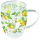 Doppelwandiger Glasbecher Ø 8,5 h 11 cm 0,35 L frische Zitronen Schmetterlinge weiß