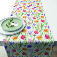 Tischläufer 40x150 cm Blumen Bienen Tulpen Ambiente...